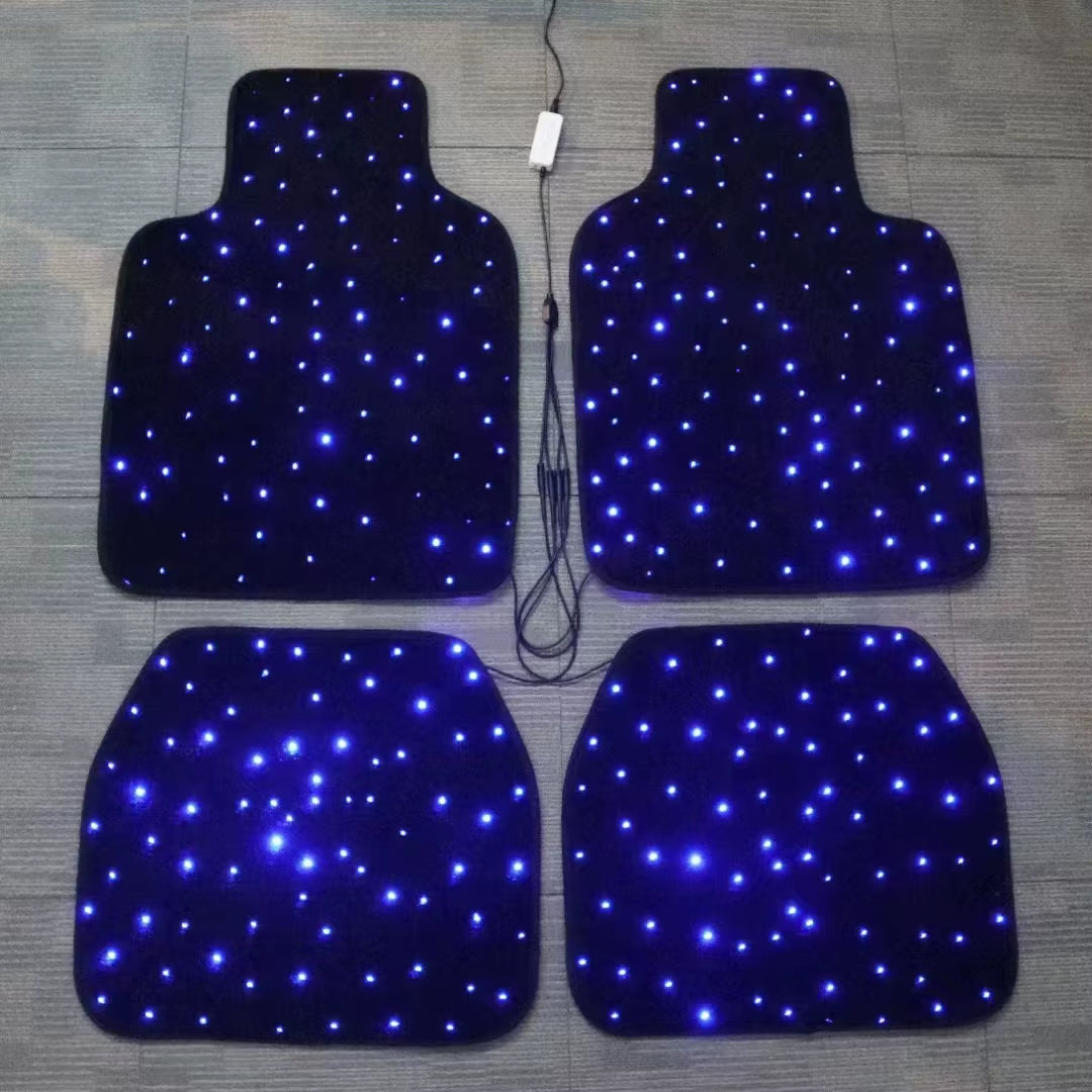 Car Stars Polyester Luxury Waterproof Fiber Optic LED Star Light Rugs Twinkle Starlight Mats APP Remote Control 4Pcs/Set