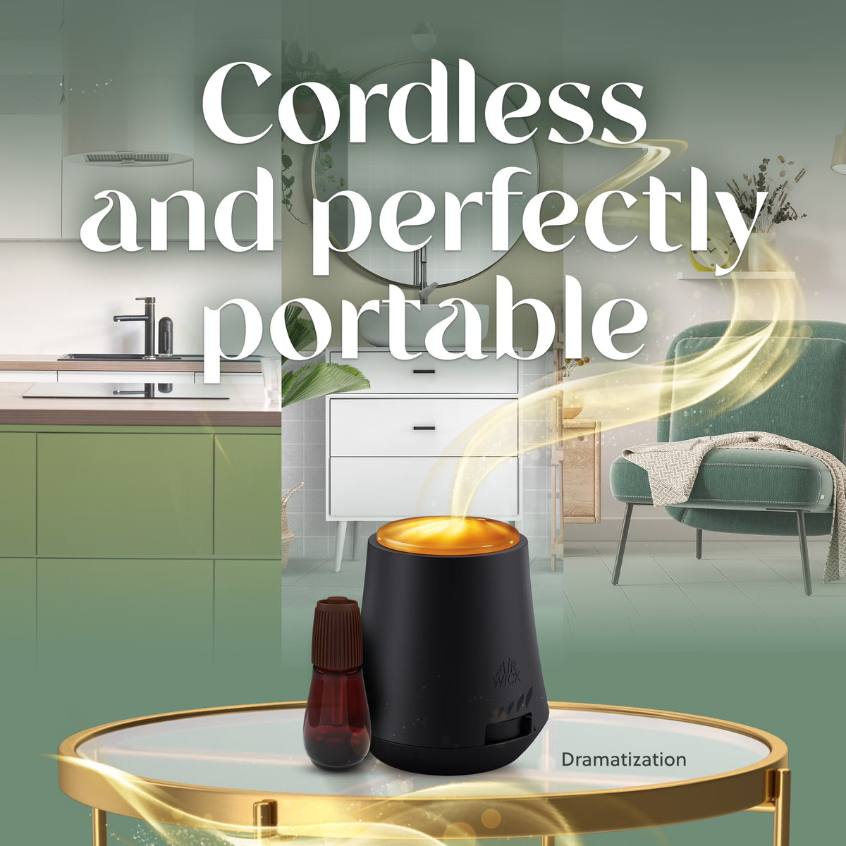 Essential Mist Scented Oil Cordless Diffuser Starter Kit, Pumpkin Spice, 2 Piece