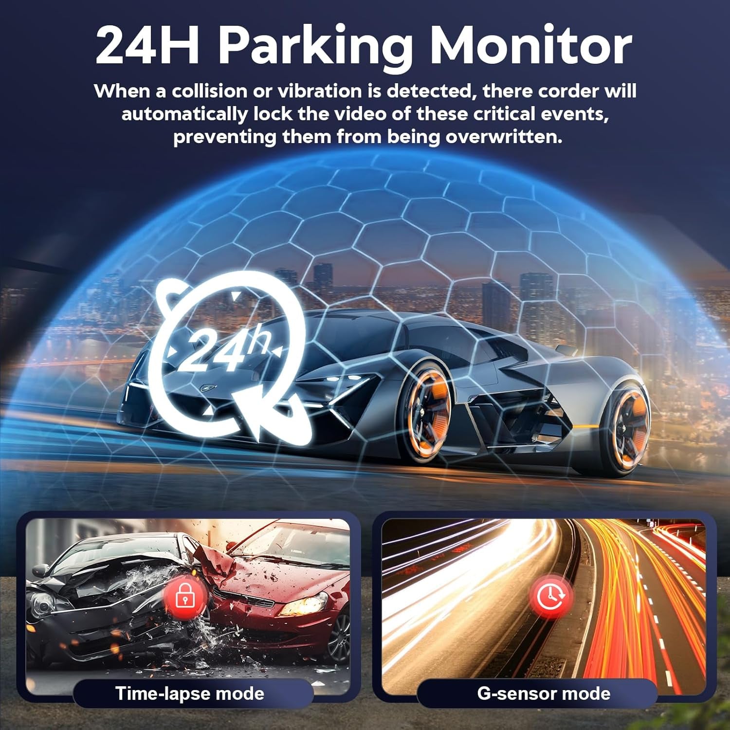 4K Dash Cam Front and Rear,With 64GB Card,Built in 5.8Ghz Wifi & GPS Car Camera,Super Night Vision,Advanced Driver Assistance System,3.2'Ips Screen,24H Parking Mode,Time-Lapse,Loop Recording