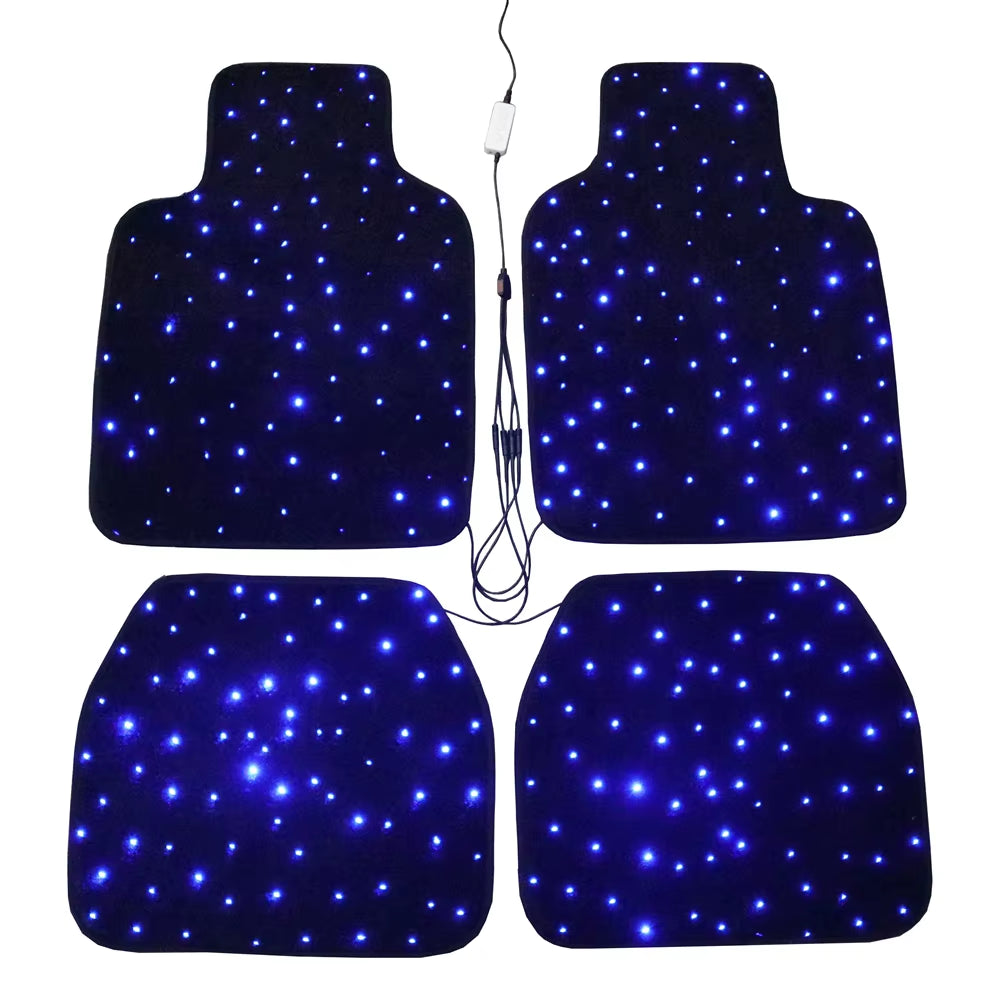 Car Stars Polyester Luxury Waterproof Fiber Optic LED Star Light Rugs Twinkle Starlight Mats APP Remote Control 4Pcs/Set