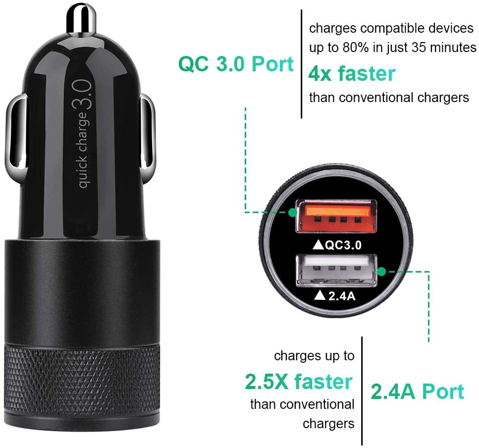 Fast Car Charger, Quick Charging 5.4A/30W Phone USB Adapter Rapid Plug