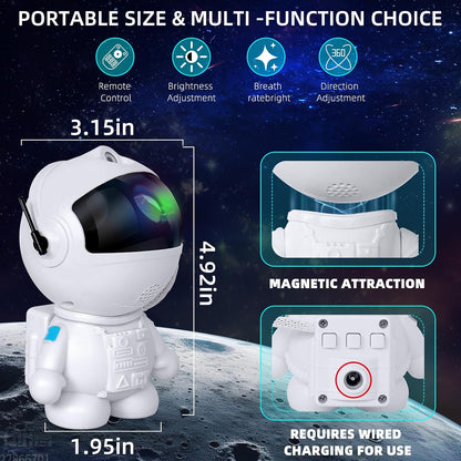 Astronaut Galaxy Star Projector Night Light with 8 Nebula Effects & Remote