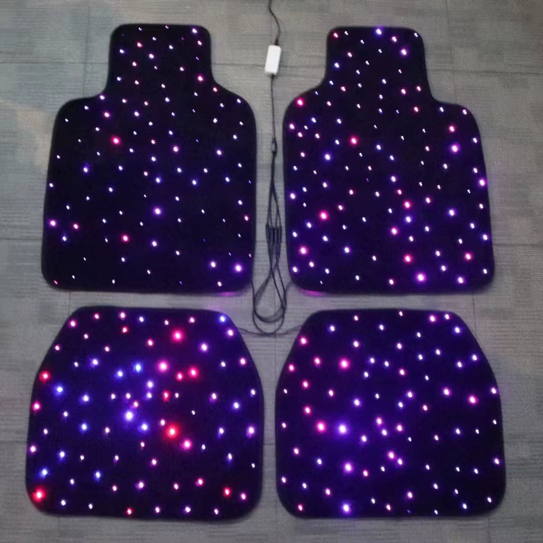 Car Stars Polyester Luxury Waterproof Fiber Optic LED Star Light Rugs Twinkle Starlight Mats APP Remote Control 4Pcs/Set